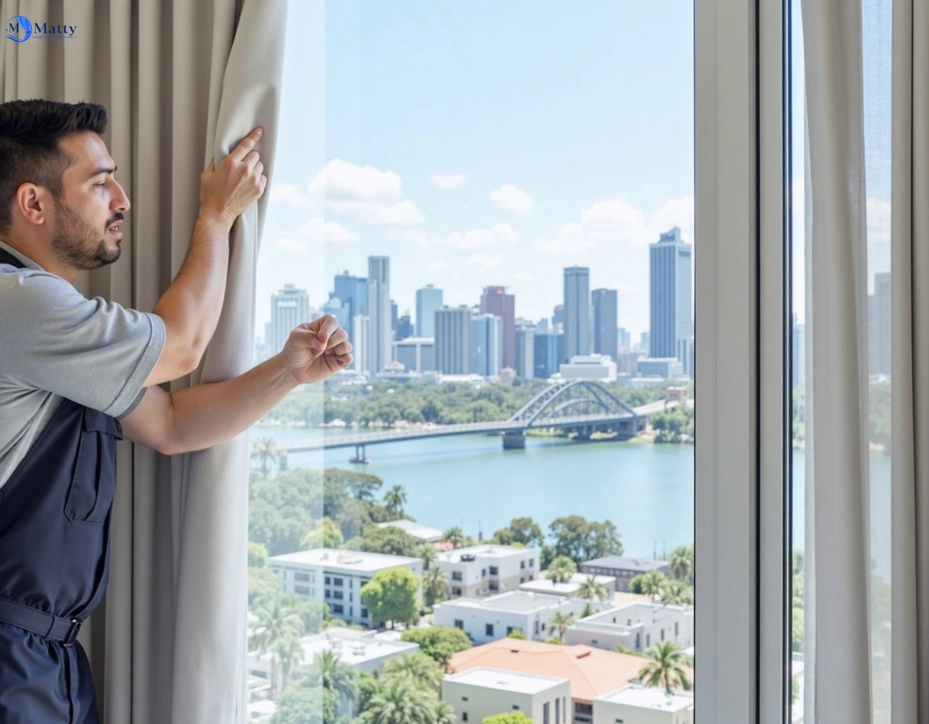 Professional curtain steam cleaning service ormeau-hills QLD by Matty Curtain Cleaning