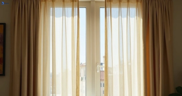 Dull dusty drapes in ormeau-hills before professional cleaning